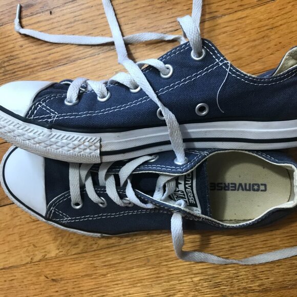 CONVERSE Sneakers- ALL STAR BLUE LOW TOP SNEAKER - UNISEX YOUTH size 3 - Picture 9 of 13